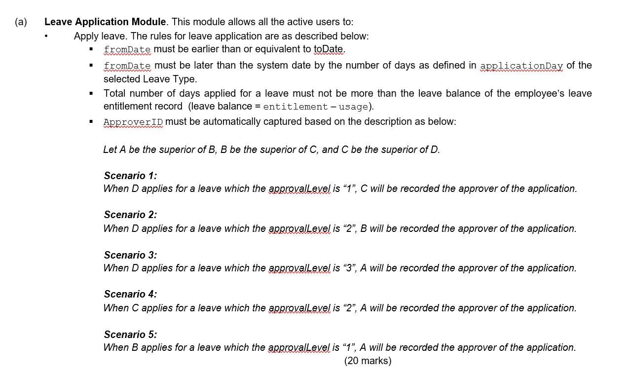 Solved Application Module. This module allows all the active | Chegg.com