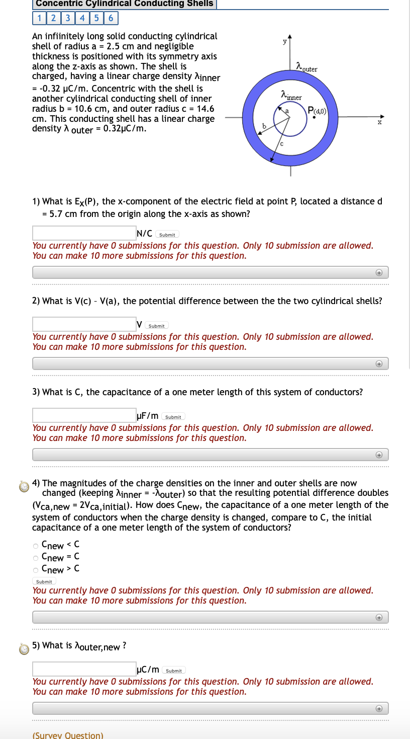 Solved Concentric Cylindrical Conducting Shells 12 3 4 5