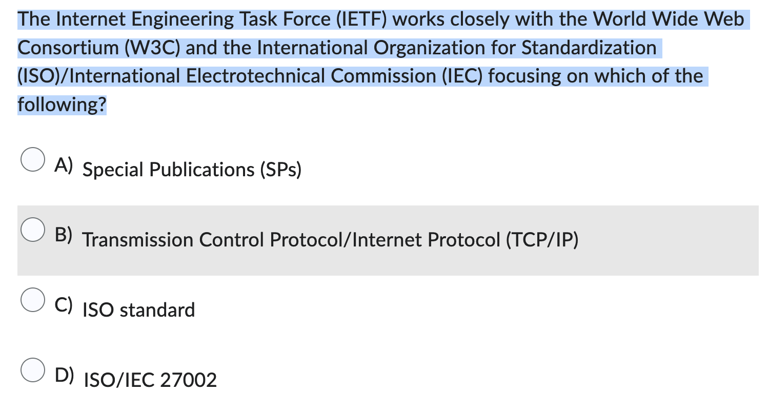 Solved The Internet Engineering Task Force Ietf Works 6096