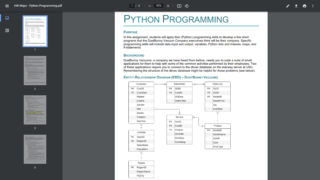 Solved = HW Major - Python Programming.pdf 1/4 - 90% + 1 | Chegg.com