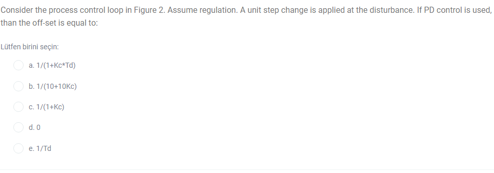 Solved Consider the process control loop in Figure 2. Assume | Chegg.com