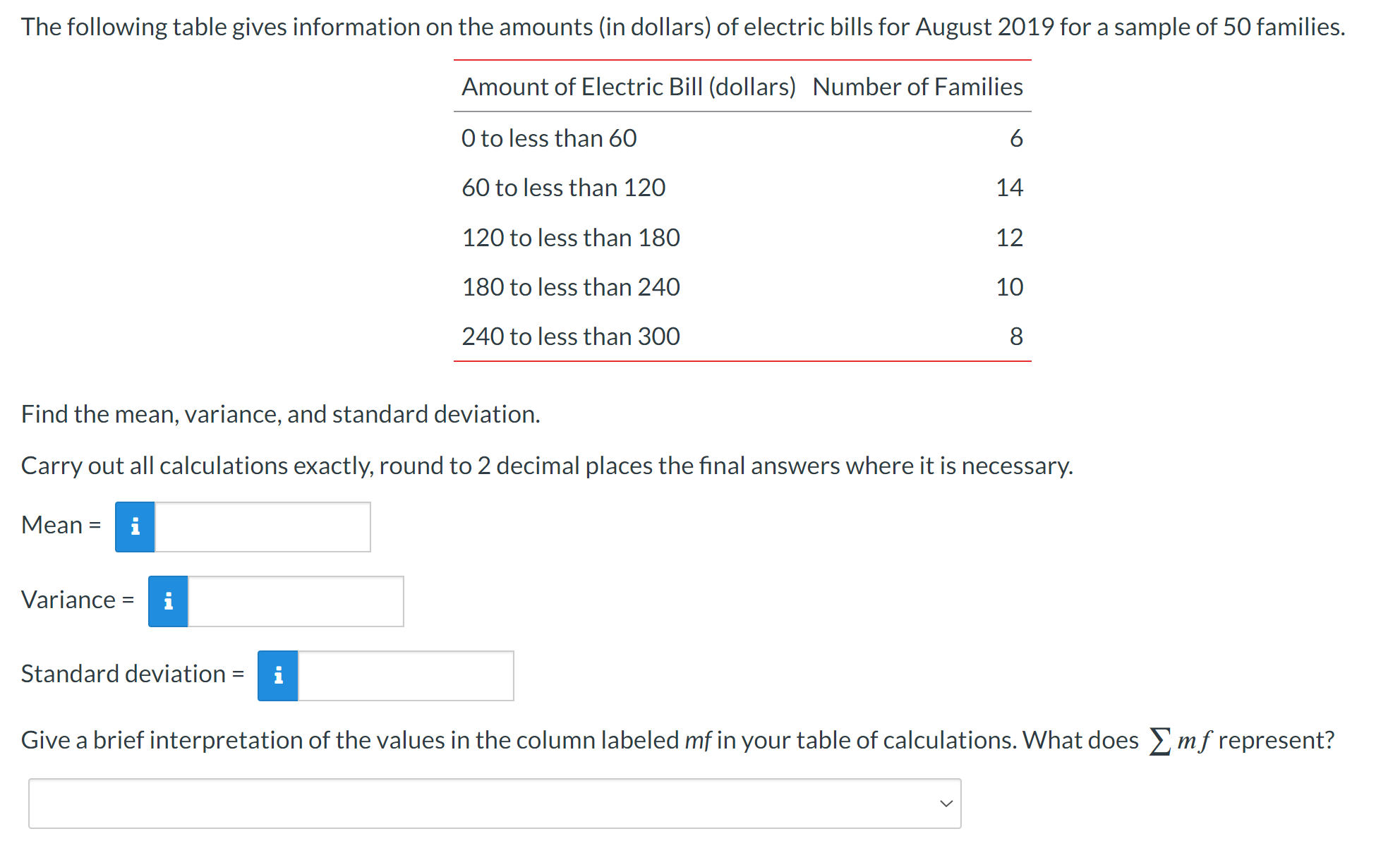 Solved Find The Mean Variance And Standard Deviation Chegg Com