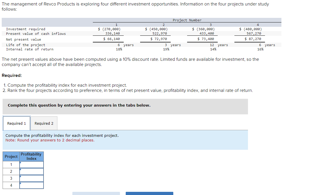 Solved The management of Revco Products is exploring four | Chegg.com