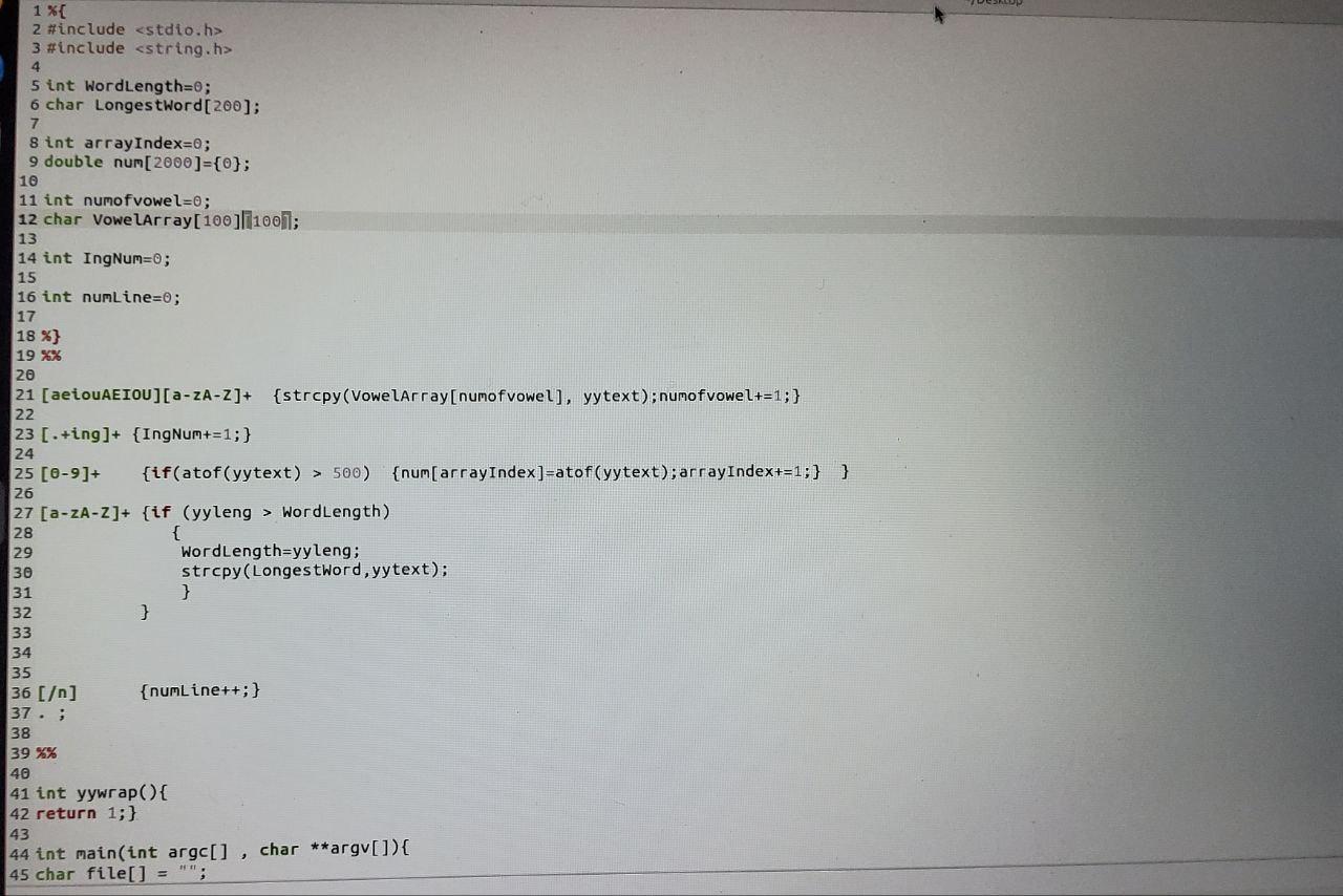 I have a problem with lex program I wrote this lrs | Chegg.com