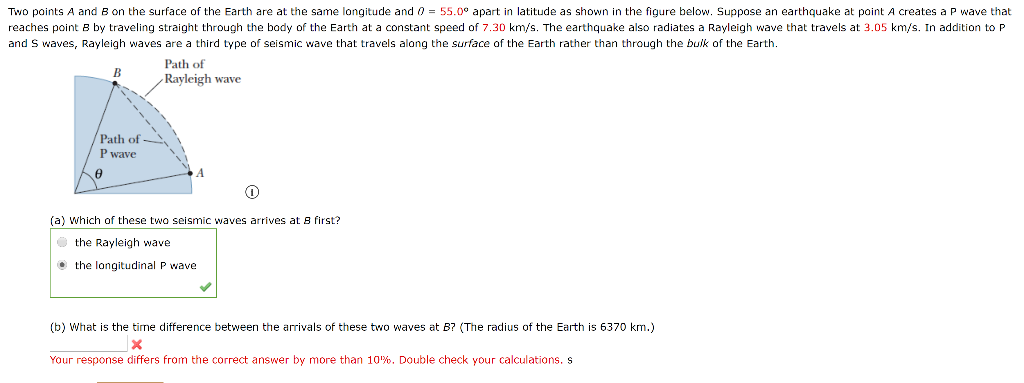Solved Two points A and B on the surface of the Earth are at | Chegg.com