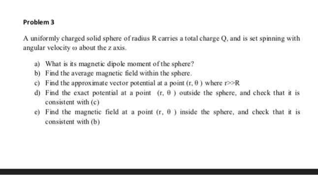 Solved Problem 3 A uniformly charged solid sphere of radius | Chegg.com