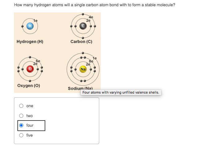 A Single Carbon Atom Can Form A Maximum Of Solved How many hydrogen atoms will a single carbon atom | Chegg.com