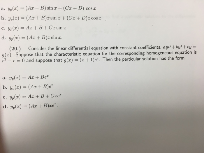 Solved Consider the linear differential equation with | Chegg.com