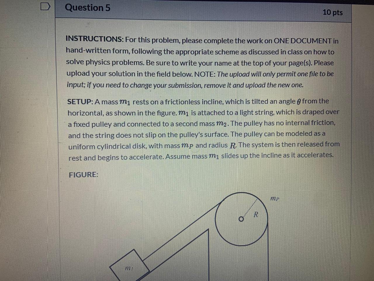 Solved Question 5 10 pts INSTRUCTIONS: For this problem, | Chegg.com