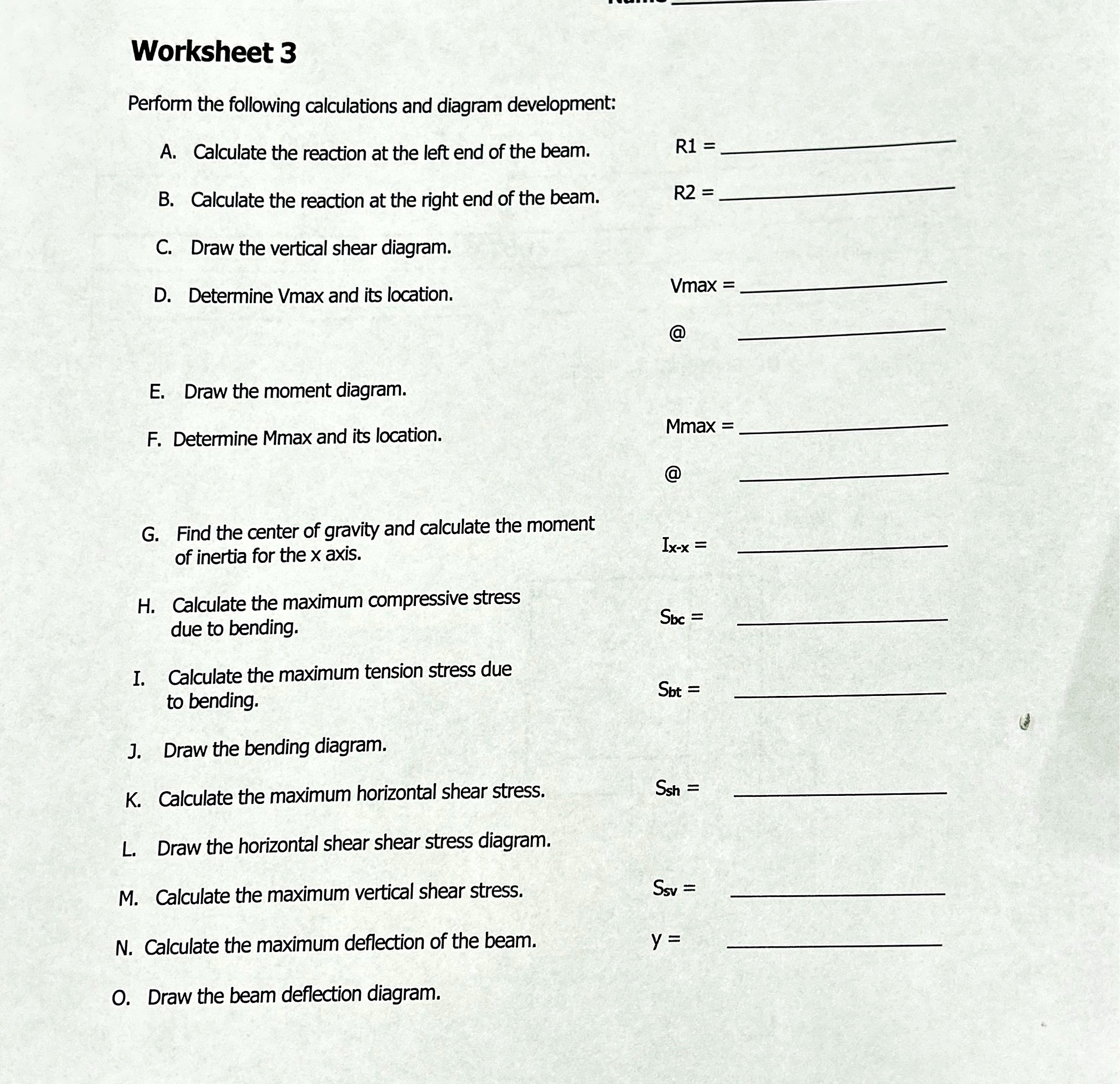 Solved problem for work sheet 3A. Calculate the reaction at | Chegg.com