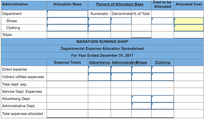 Solved Marathon Running Shop has two service departments | Chegg.com