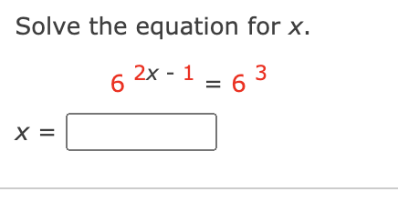 Solved Solve the equation for x. 32x = 34 x = Solve the | Chegg.com