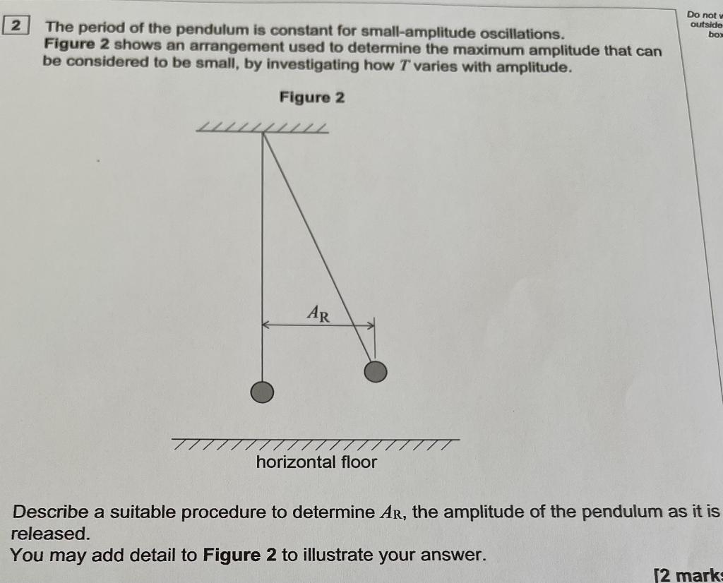 Solved 2 Do not outside boy The period of the pendulum is | Chegg.com