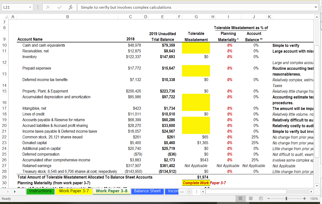 In this minicase you will determine overall