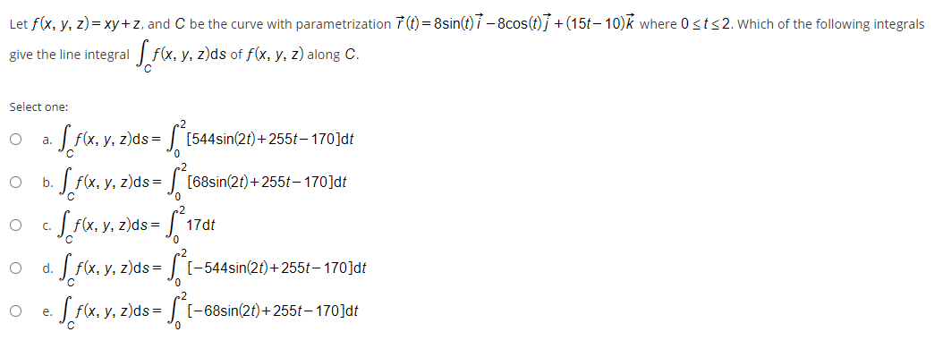 Solved Let F X Y Z Xy Z And C Be The Curve With Para Chegg Com