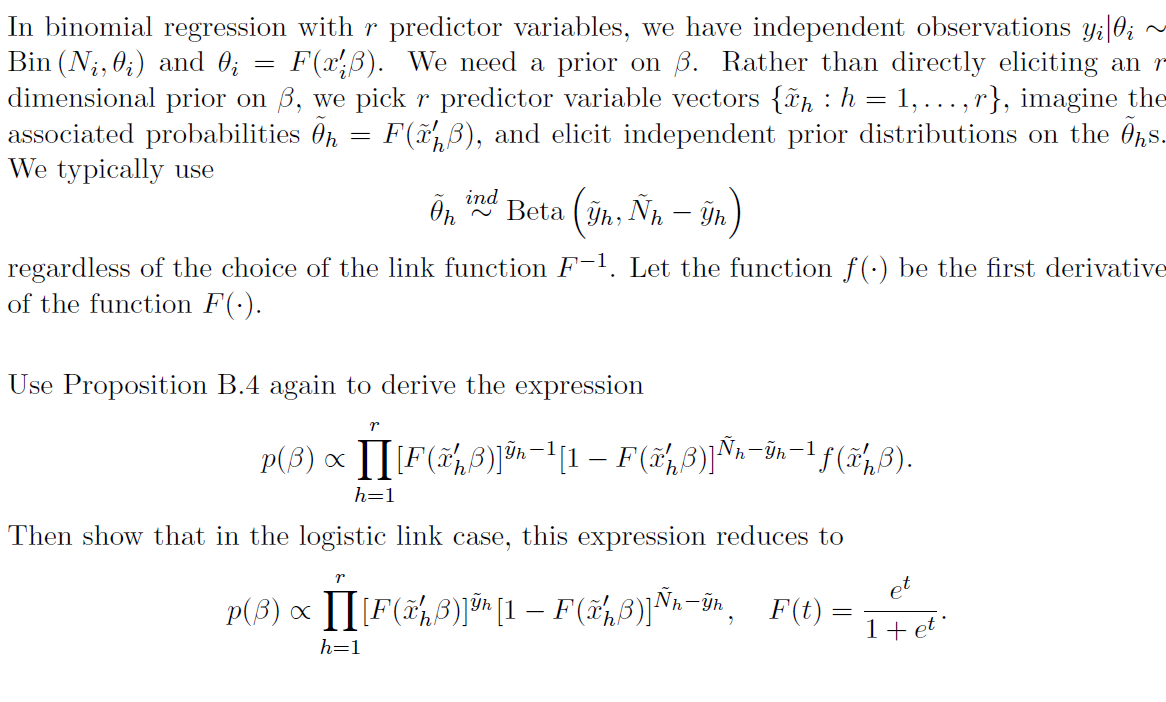 In binomial regression with r predictor | Chegg.com