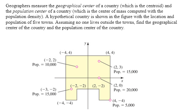 Solved Geographers measure the geographical center of a | Chegg.com