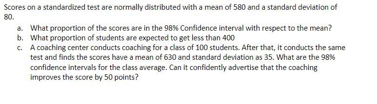 Solved Scores on a standardized test are normally | Chegg.com