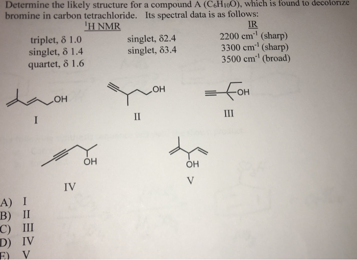 Solved Determine the likely structure for a compound A