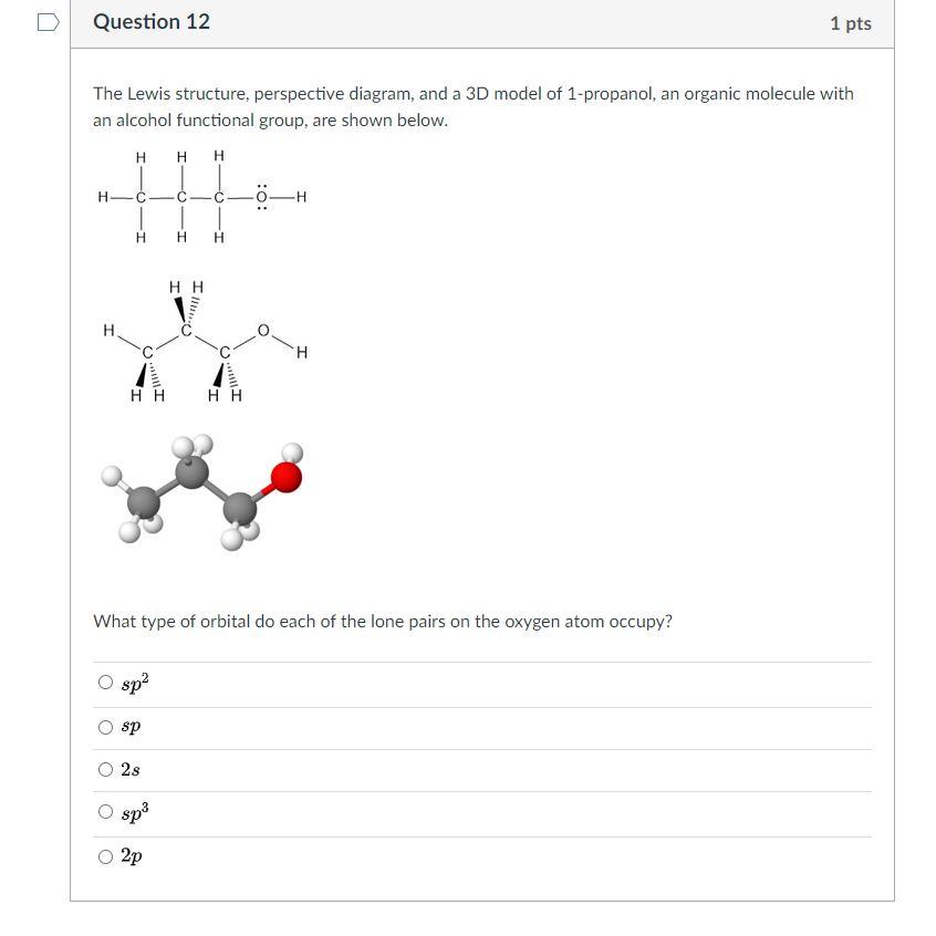 propanol lewis structure