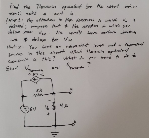 Solved Find the Thevenin equivalent for the circuit below | Chegg.com