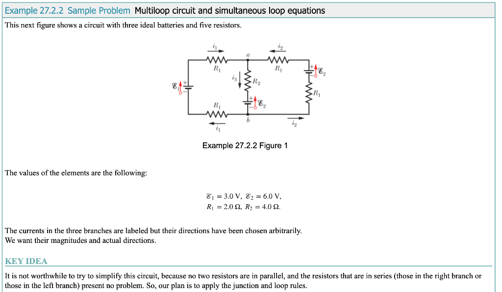 Solved Example 27.2.2 Sample Problem Multiloop circuit and