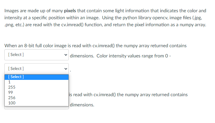 Solved Images are made up of many pixels that contain some | Chegg.com