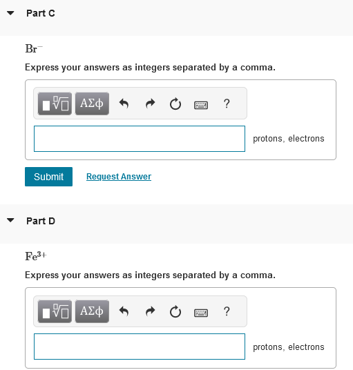 Solved State the number of protons and electrons in each of | Chegg.com