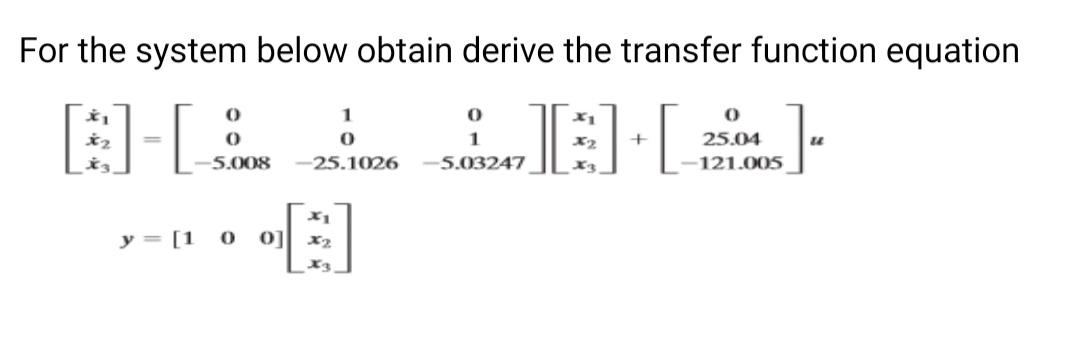 Solved For the system below obtain derive the transfer | Chegg.com