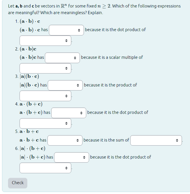 Solved Let a,b and c be vectors in Rn for some fixed n≥2. | Chegg.com