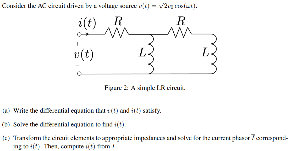 Solved Consider the AC circuit driven by a voltage source | Chegg.com