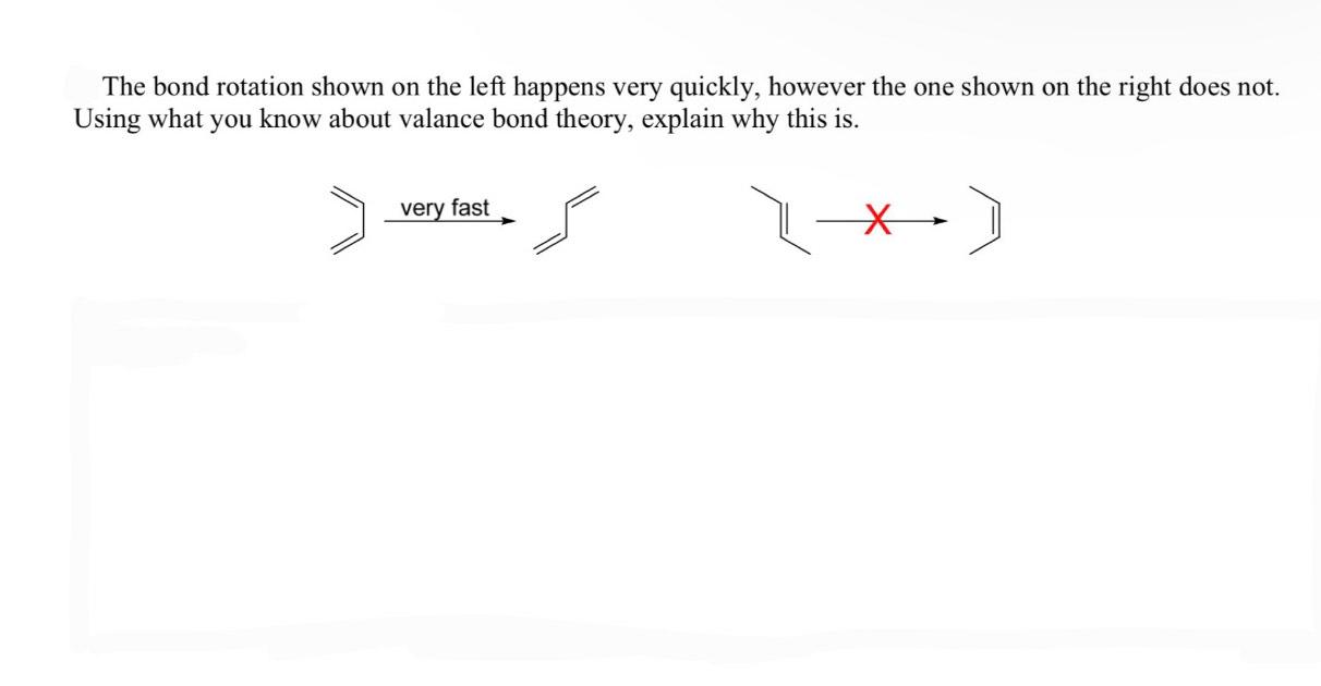 Solved The bond rotation shown on the left happens very | Chegg.com