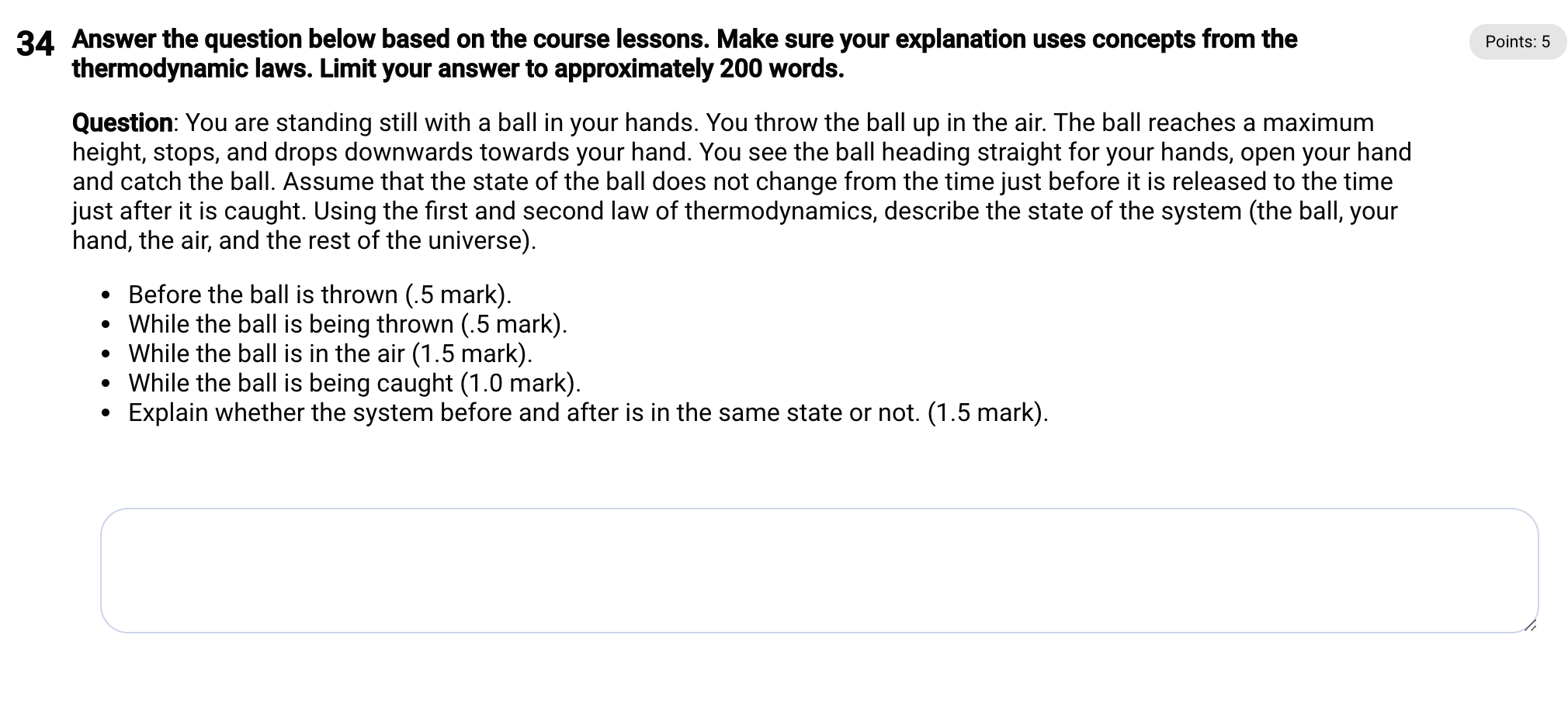 Solved Points: 5 34 Answer the question below based on the | Chegg.com