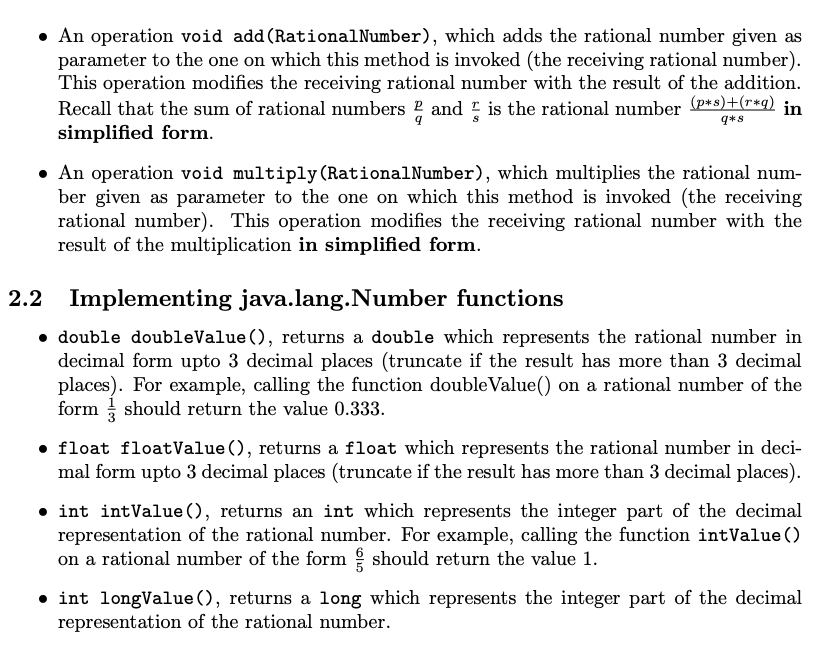 Solved Define a class RationalNumber that represents | Chegg.com
