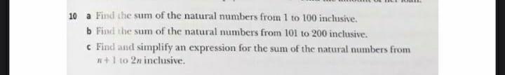 the sum of all natural numbers from 1 to 100 is