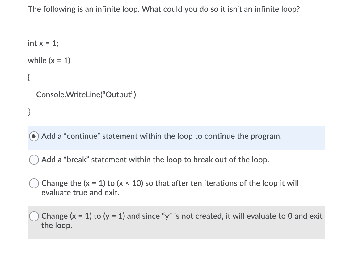 solved-the-following-is-an-infinite-loop-what-could-you-do-chegg