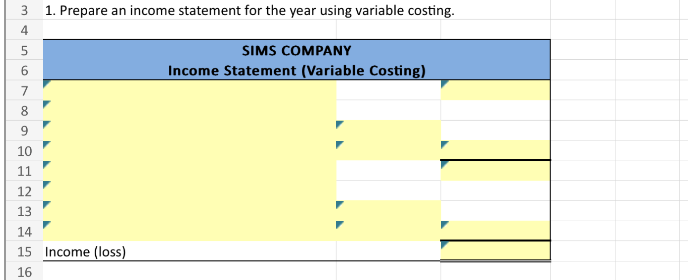 Solved Sims Company began operations on January 1 . Its cost | Chegg.com