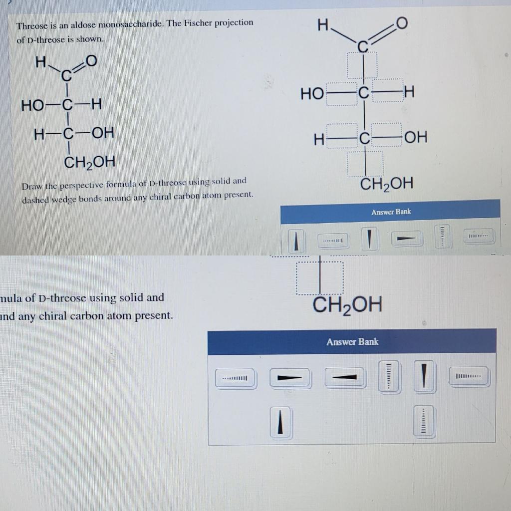 Solved H. Threose is an aldose monosaccharide. The Fischer | Chegg.com