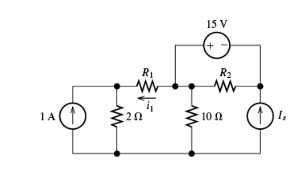 Suppose that Is=3 A,R1=9Ω, and R2=20Ω. Determine the | Chegg.com