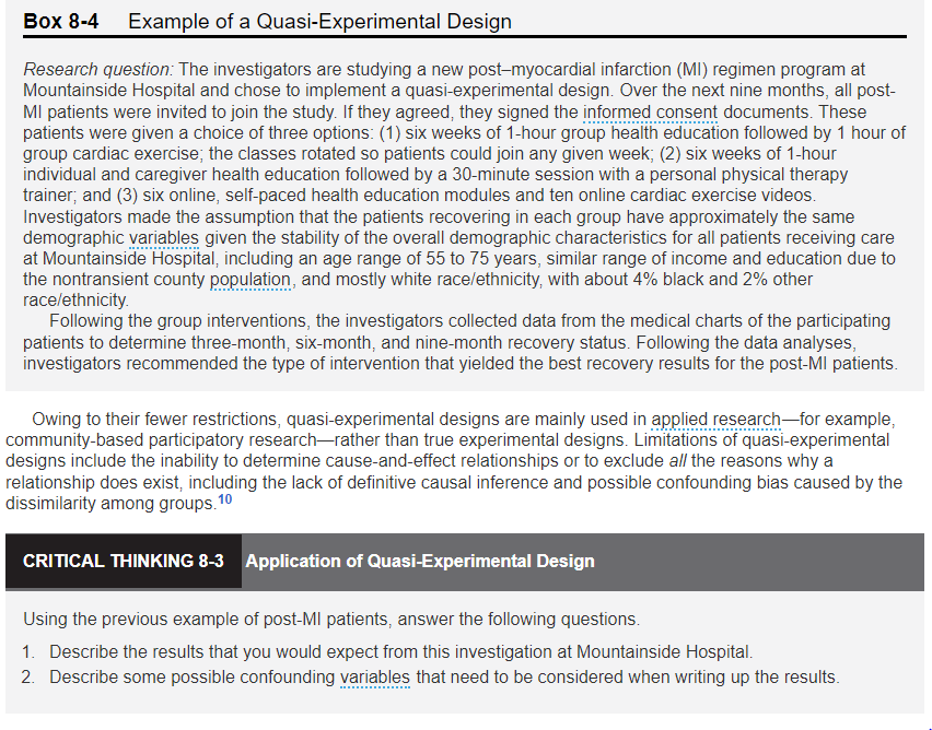 research questions in quasi experimental design