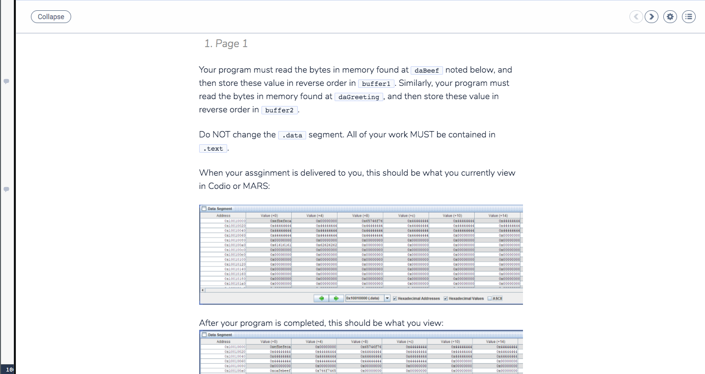 Please I need help on my Mars coding Codio, Assembly | Chegg.com