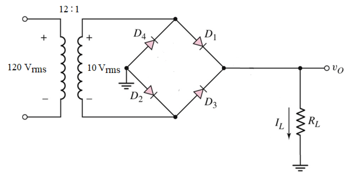 Solved The figure below shows a used full-wave rectifier | Chegg.com