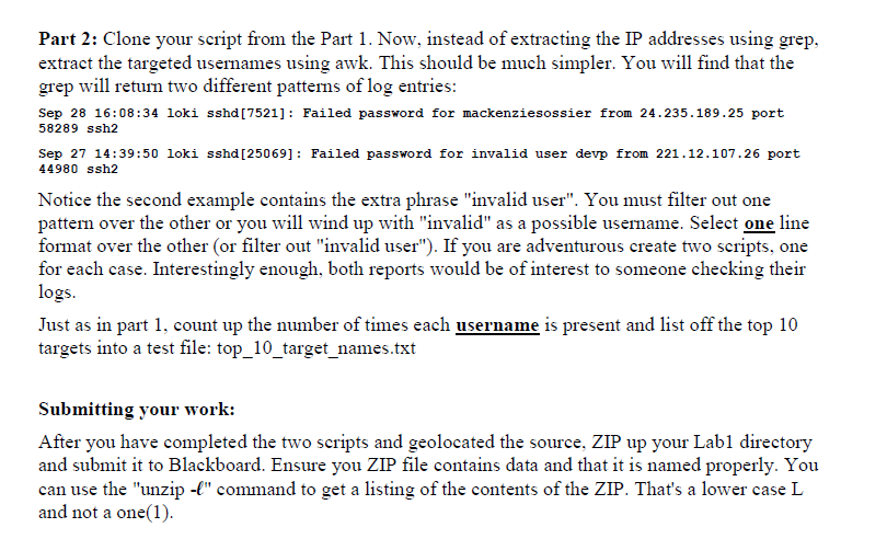 Solved Part 2: Clone your script from the Part 1. Now, | Chegg.com