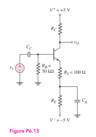 Solved For the circuit in Figure P6.15, ﻿the transistor | Chegg.com