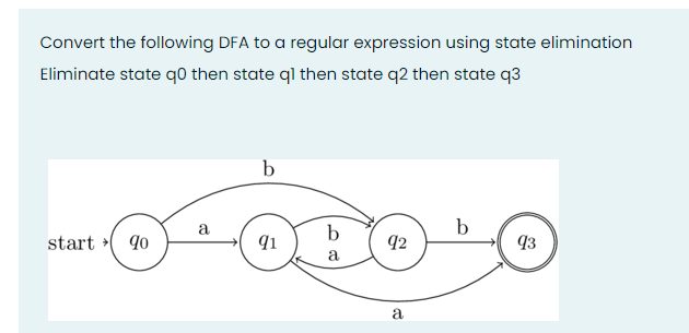 Solved Convert The Following DFA To A Regular Expression | Chegg.com