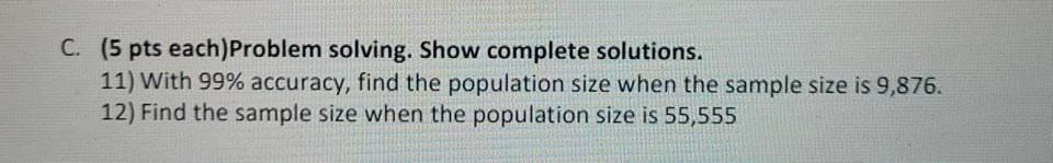 Solved C. (5 Pts Each)Problem Solving. Show Complete | Chegg.com