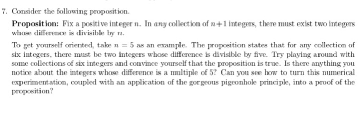 Solved 7. Consider The Following Proposition. Proposition: | Chegg.com