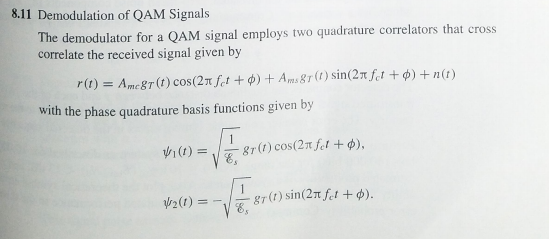 8.11 Demodulation of QAM Signals The demodulator for | Chegg.com
