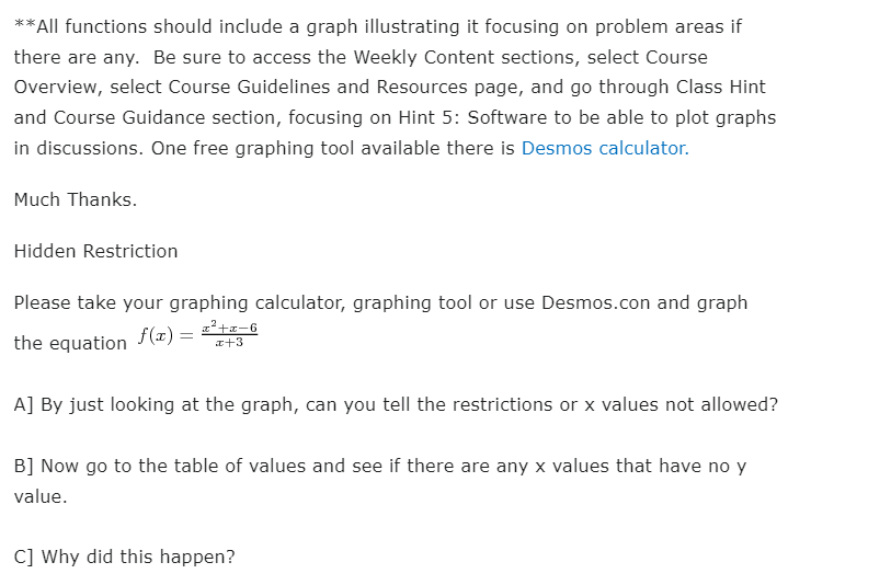 Solved **All functions should include a graph illustrating | Chegg.com