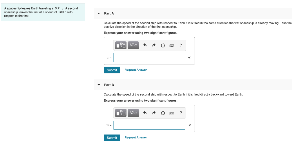 Solved A spaceship leaves Earth traveling at 0.71 c. A | Chegg.com